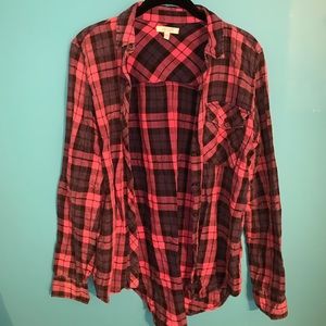 Pink & Purple Plaid Shirt